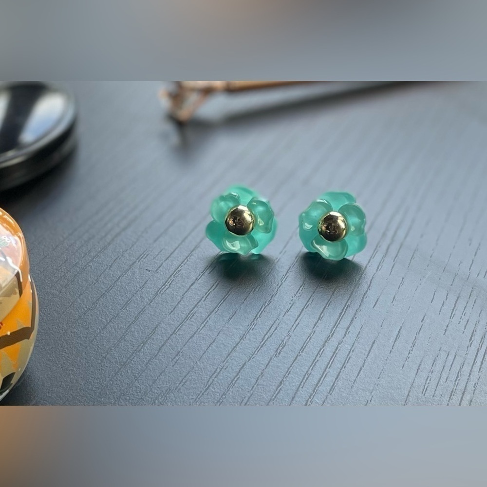 Blue Flower Stud Earrings
